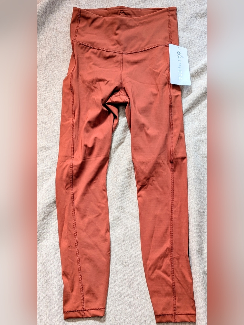 NWT Athleta XS Ultimate Stash Pocket 7/8 Compression Tight Orange Red